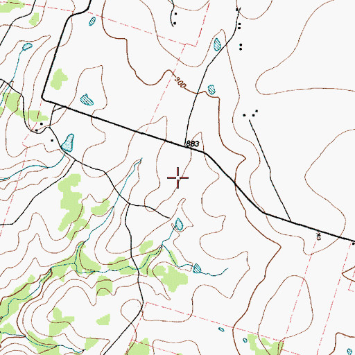 Topographic Map of Oglesby Division, TX