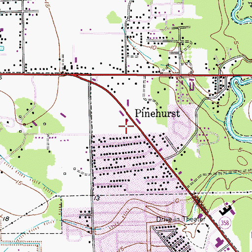 Topographic Map of Orange Division, TX