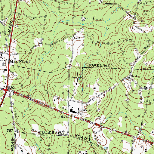 Topographic Map of Overton Division, TX