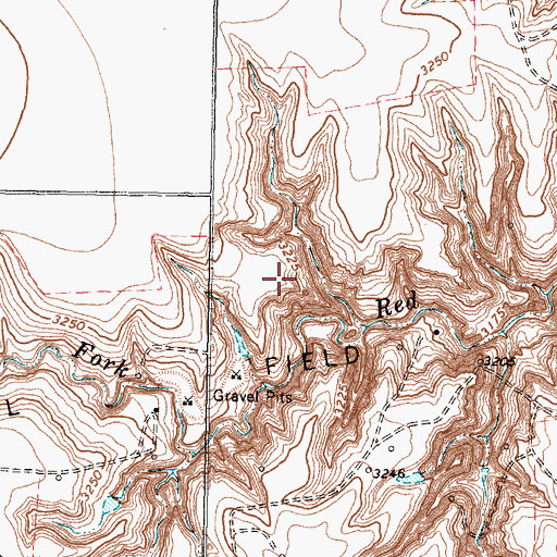 Topographic Map of Pampa Division, TX