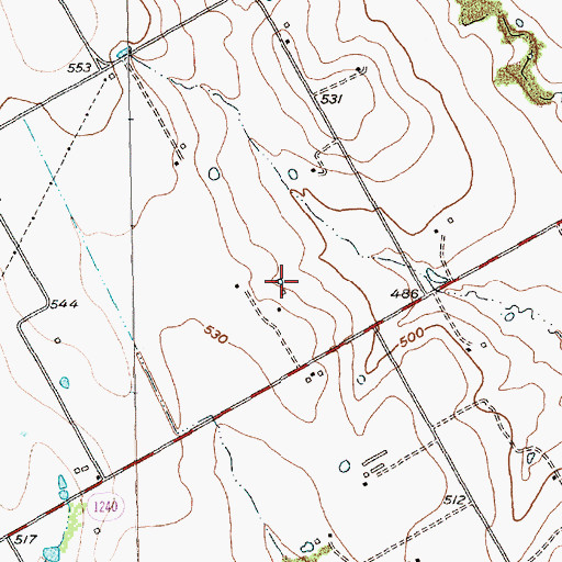 Topographic Map of Perry Division, TX