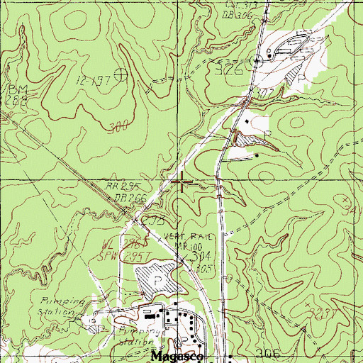 Topographic Map of Pineland Division, TX