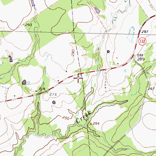 Topographic Map of Porter Springs Division, TX