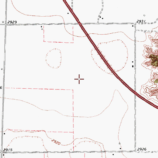 Topographic Map of Post West Division, TX