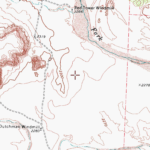 Topographic Map of Post East Division, TX