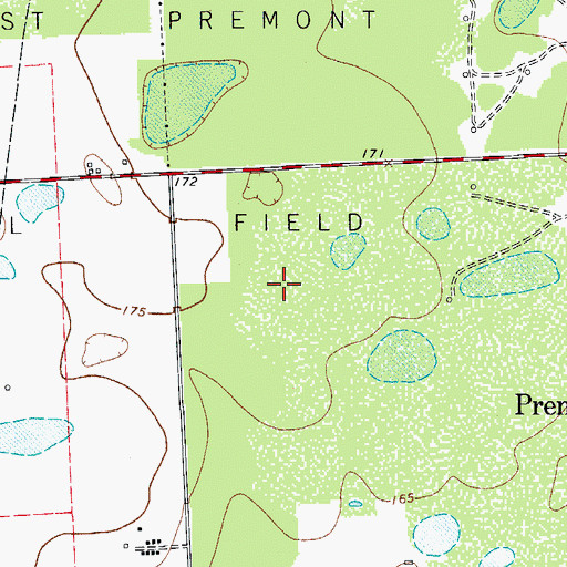Topographic Map of Premont Division, TX