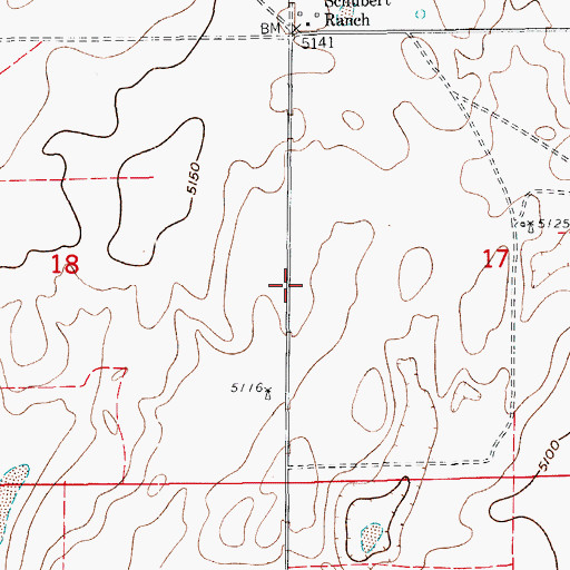 Topographic Map of Schubert Ranch, CO