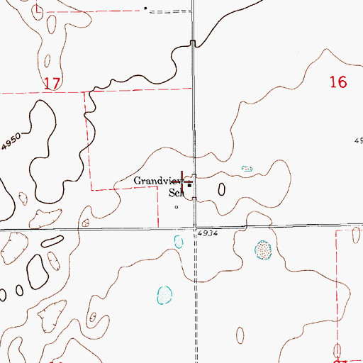 Topographic Map of Grandview School, CO