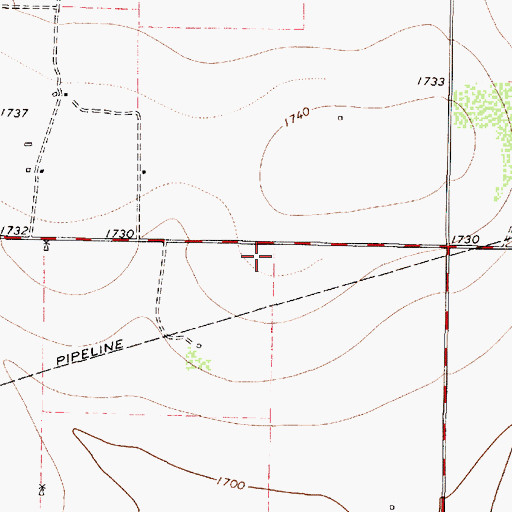 Topographic Map of Rowena Division, TX