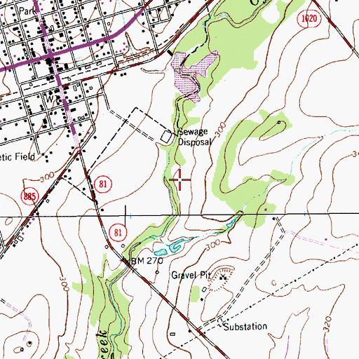 Topographic Map of Runge Division, TX