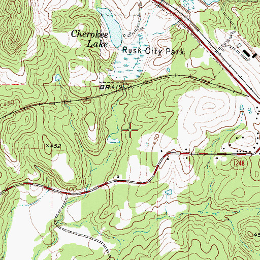 Topographic Map of Rusk Division, TX