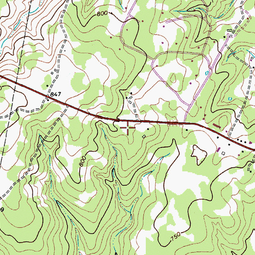Topographic Map of San Marcos Division, TX