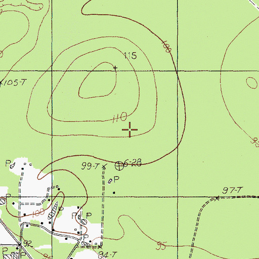 Topographic Map of Saratoga-Batson Division, TX