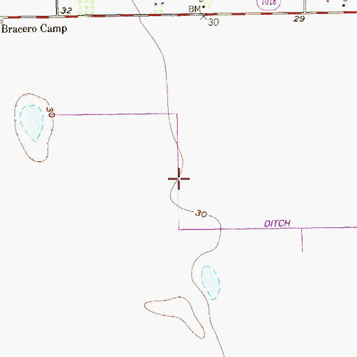 Topographic Map of Sebastian Division, TX