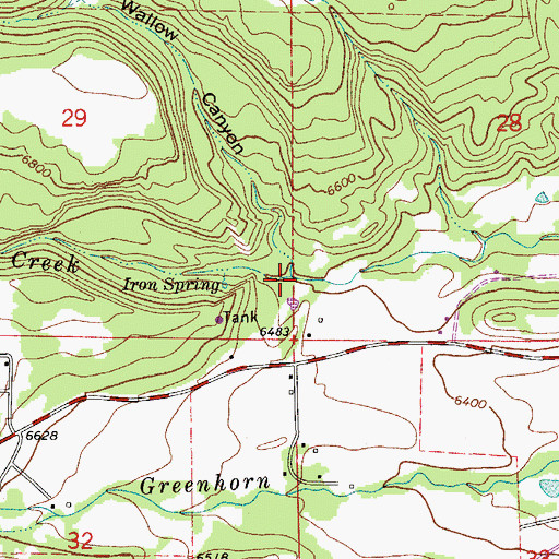 Topographic Map of Bear Wallow Canyon, CO