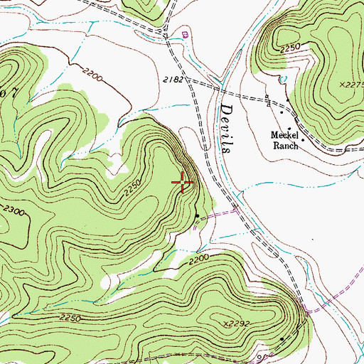 Topographic Map of Sonora Division, TX