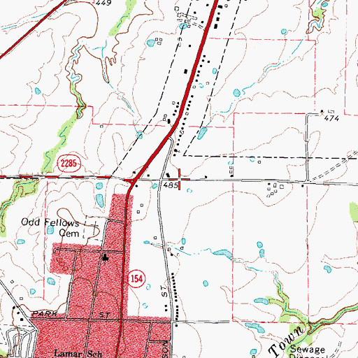 Topographic Map of Sulphur Springs Division, TX