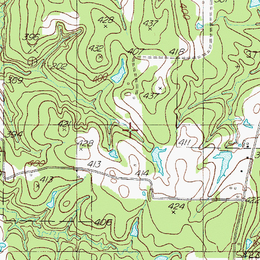 Topographic Map of Timpson Division, TX
