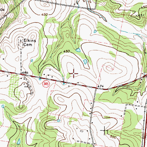 Topographic Map of Troup-Arp Division, TX