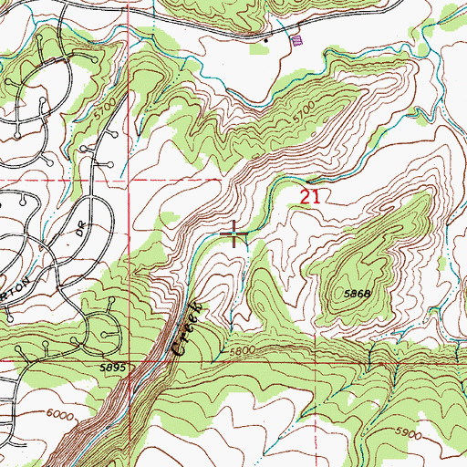 Topographic Map of Graneros Gorge, CO