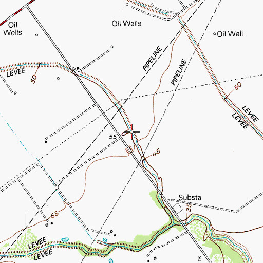 Topographic Map of Victoria South Division, TX