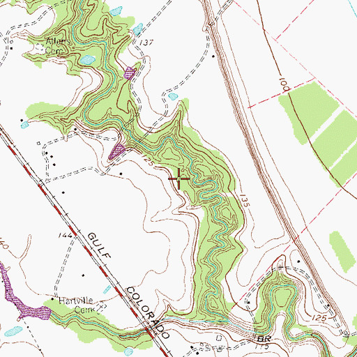 Topographic Map of Wallis Division, TX