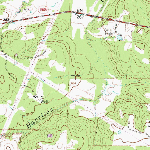 Topographic Map of Waskom Division, TX