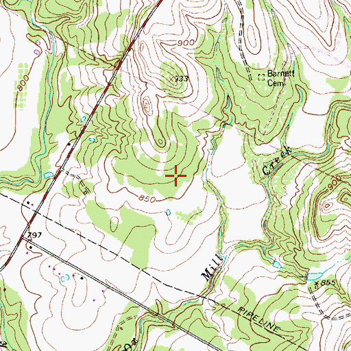 Topographic Map of Weatherford Division, TX