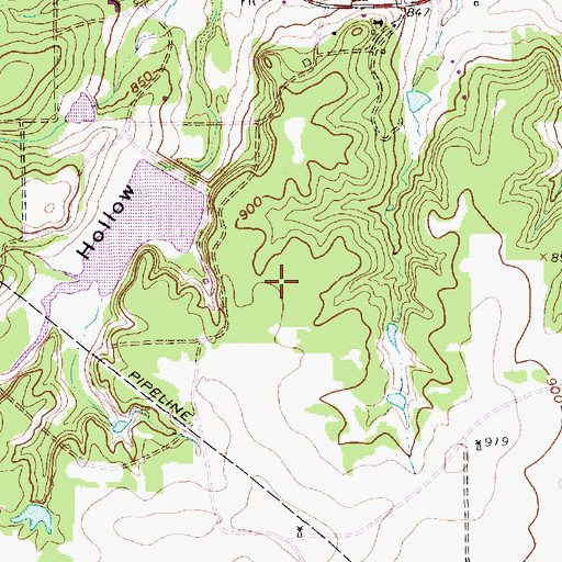 Topographic Map of Weatherford Southeast Division, TX