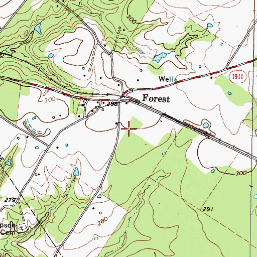 Topographic Map of Wells Division, TX