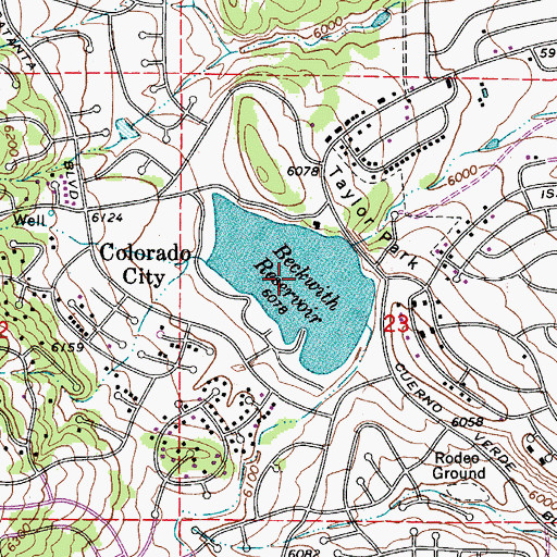 Topographic Map of Beckwith Reservoir, CO