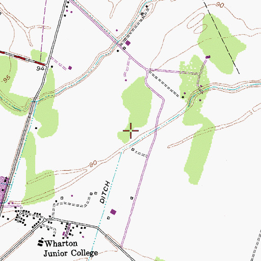 Topographic Map of Wharton Division, TX