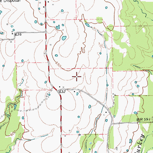 Topographic Map of Wolfe City Division, TX