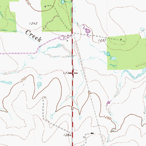 Topographic Map of Woodson Division, TX