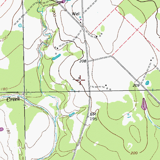 Topographic Map of Yoakum Division, TX