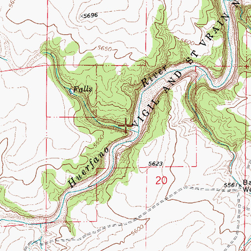 Topographic Map of Mustang Arroyo, CO