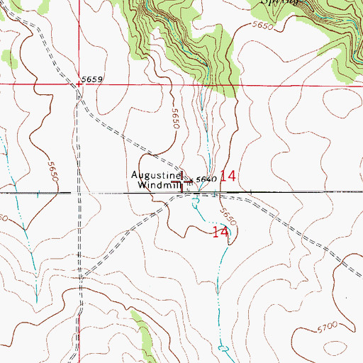 Topographic Map of Augustine Windmill, CO