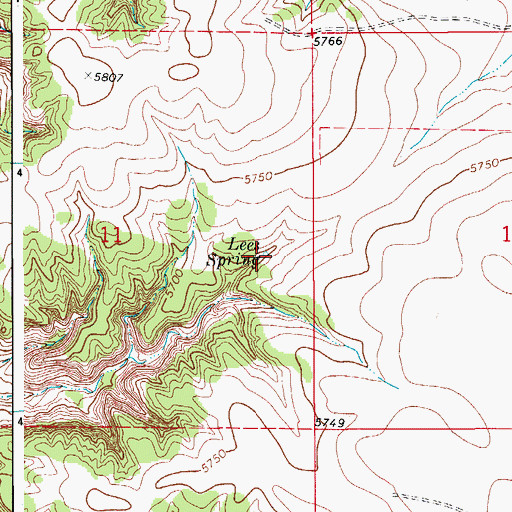 Topographic Map of Lees Spring, CO
