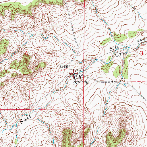 Topographic Map of R R Spring, CO