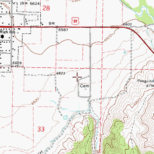 Topographic Map of Panguitch Division, UT