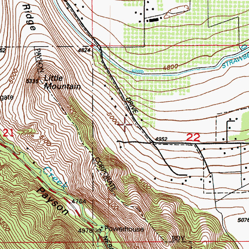 Topographic Map of Spanish Fork-Payson Division, UT