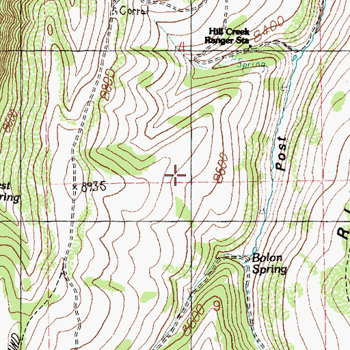 Topographic Map of Uintah and Ouray Division, UT