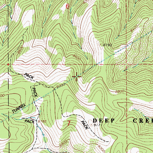 Topographic Map of Uintah and Ouray Division, UT