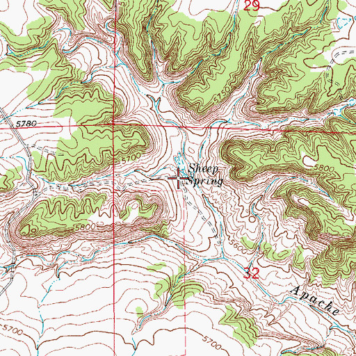 Topographic Map of Sheep Spring, CO