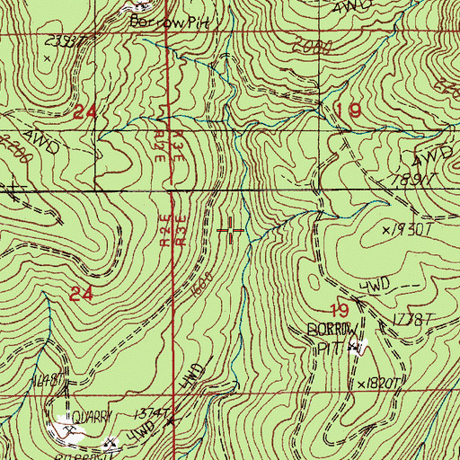 Topographic Map of Northeast Cowlitz Division, WA