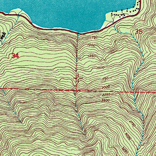 Topographic Map of Crescent Division, WA