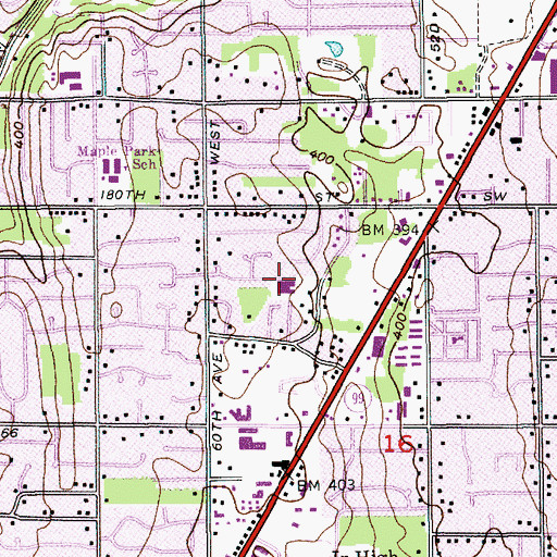 Topographic Map of Edmonds Division, WA