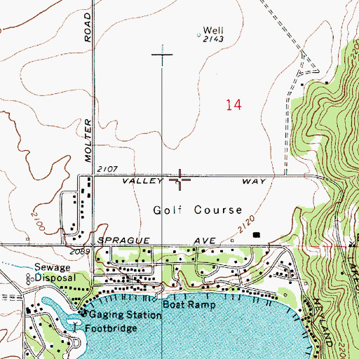 Topographic Map of Liberty Lake Division, WA
