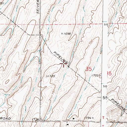 Topographic Map of Lind-Washtucna Division, WA