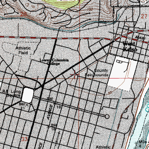 Topographic Map of Longview-Kelso Division, WA